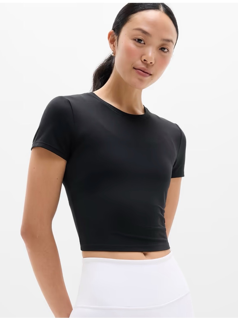 Athleta Transcend Open Back Black Tee ( Size M) NEW